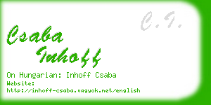 csaba inhoff business card